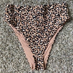 Aerie Leopard High Cut Bikini Bottom